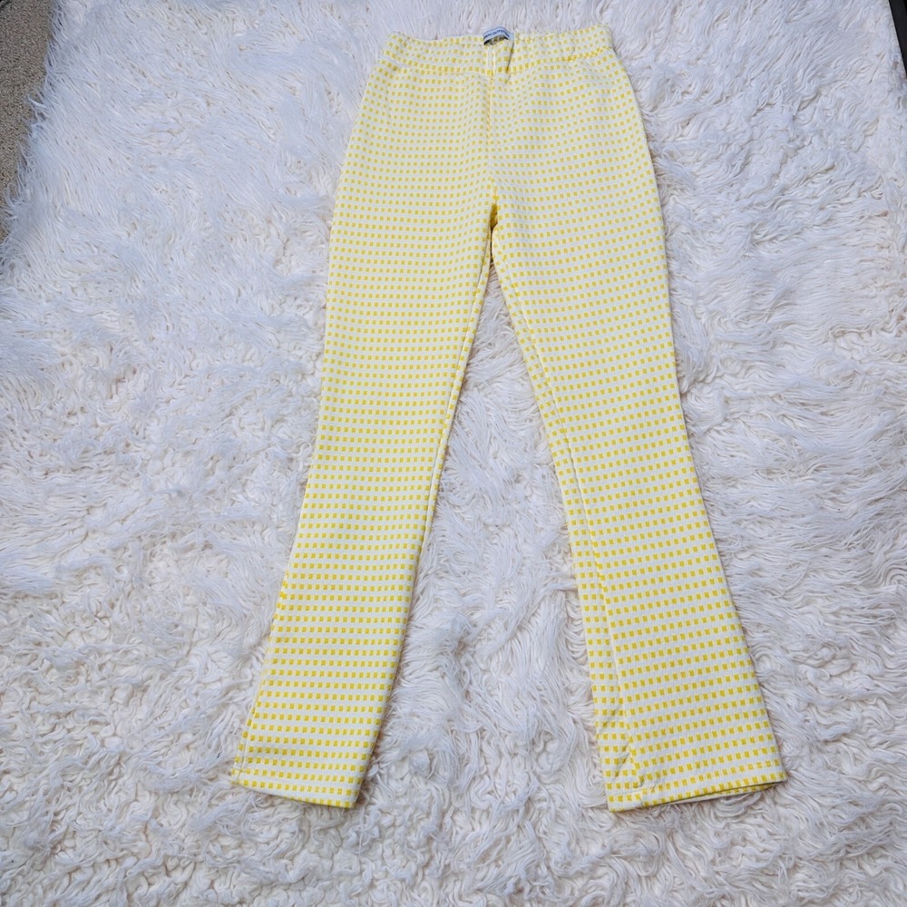 Urban Outfitters Pant Womens Small Yellow White Flare Stretch Pants Crop